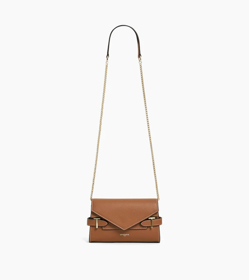 Le Tanneur Emilie Sac pochette avec bandoulière double rabat Marron Tan TEMI1056G05