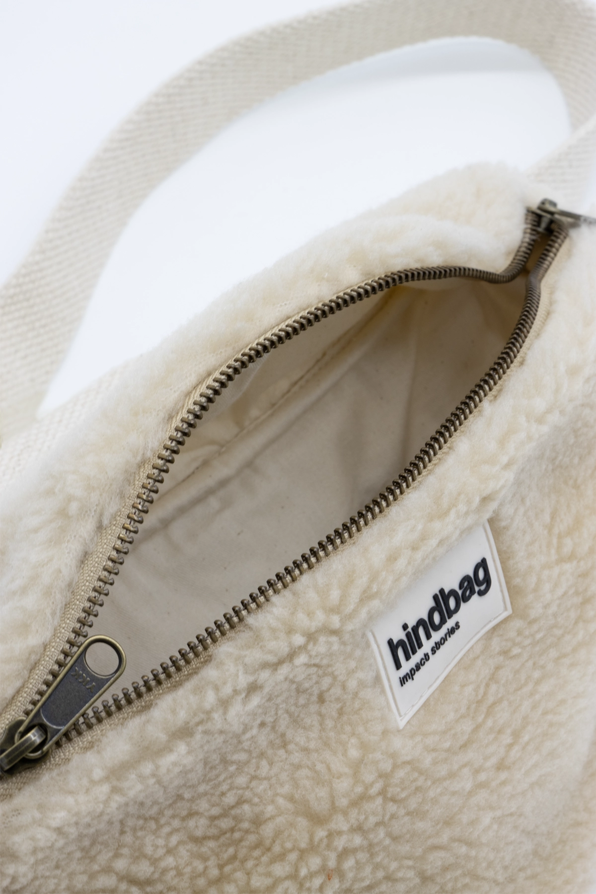 Hindbag Banane Olivia Fourrure Beige