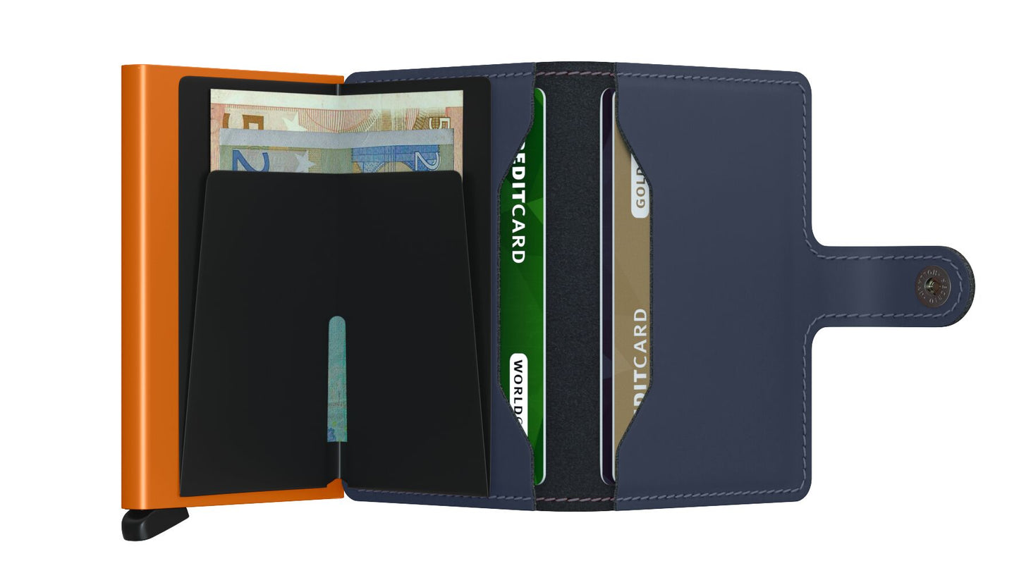 Secrid Miniwallet Matte Night Blue-Orange