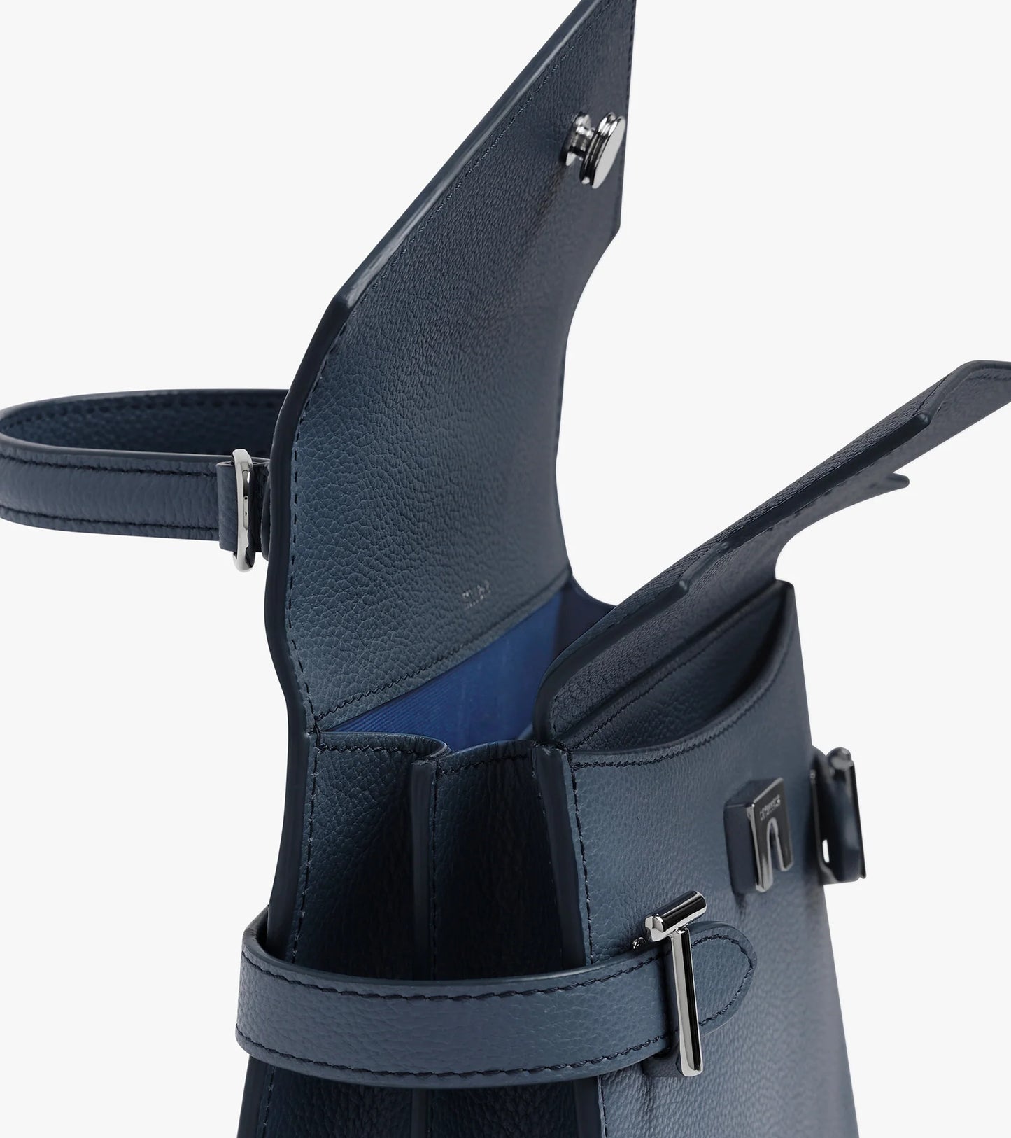 Le Tanneur Emilie Petit sac à main double rabat Bleu Crépuscule TEMI1006B01