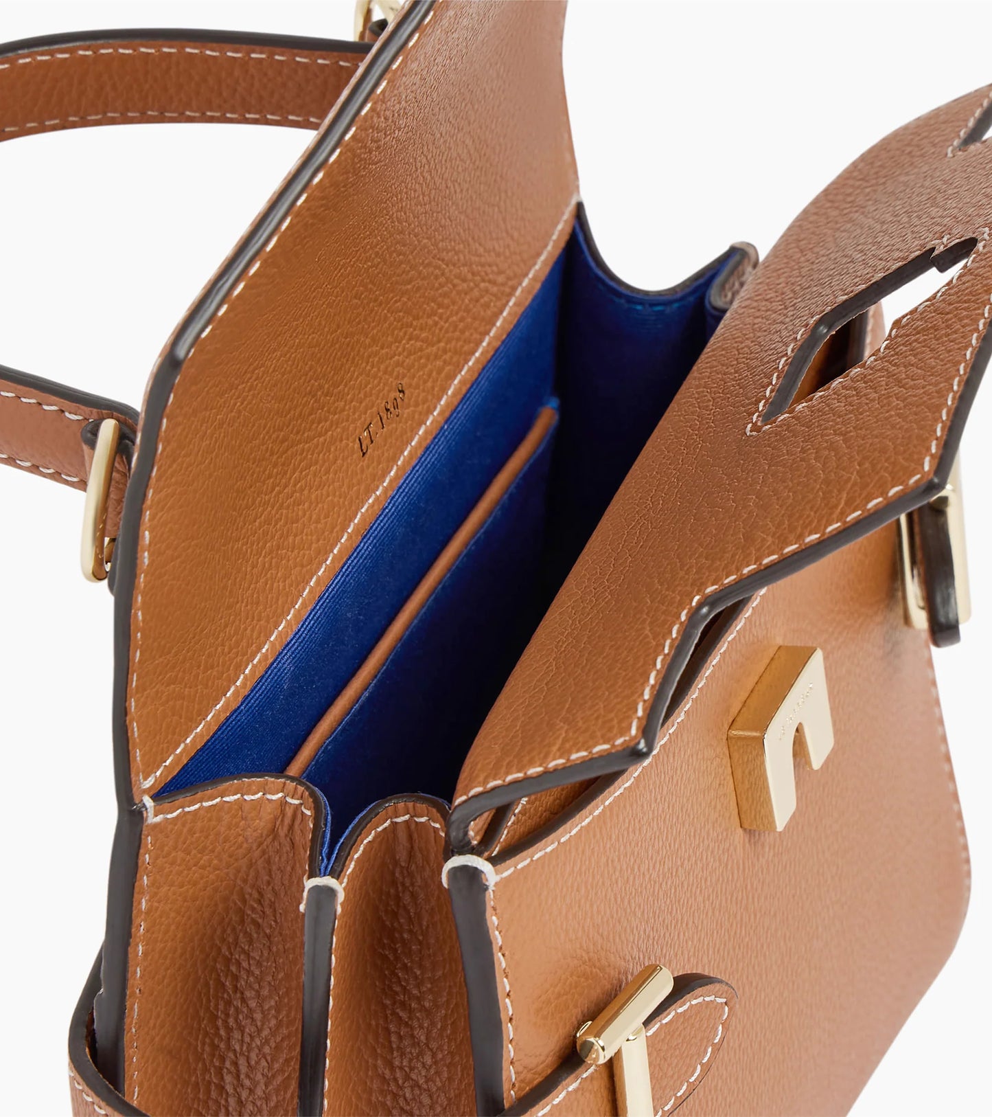 Le Tanneur Emilie Petit sac à main double rabat Marron Tan TEMI1006G05