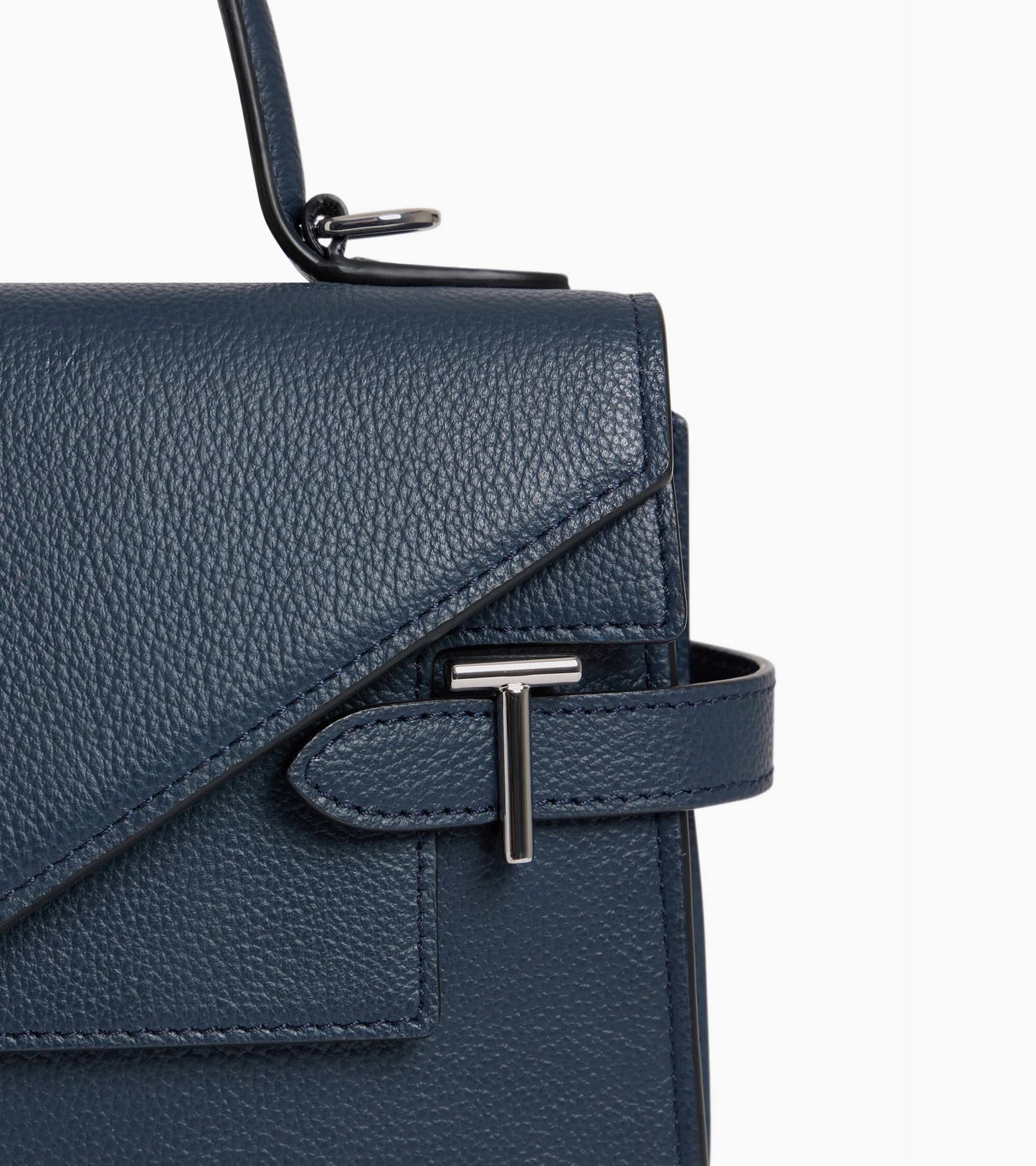 Le Tanneur Emilie Sac à main double rabat Bleu Crépuscule TEMI1014B01