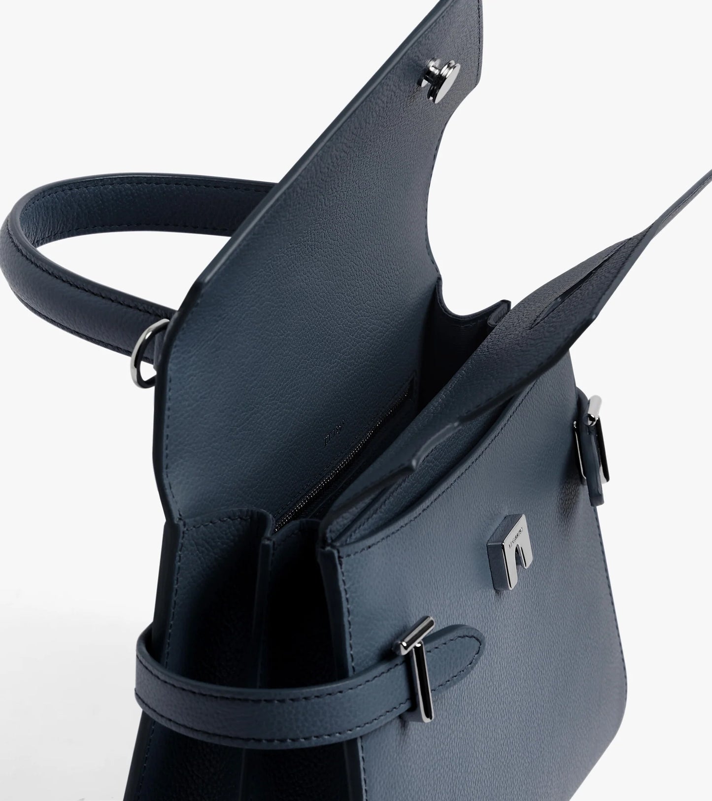 Le Tanneur Emilie Sac à main double rabat Bleu Crépuscule TEMI1014B01