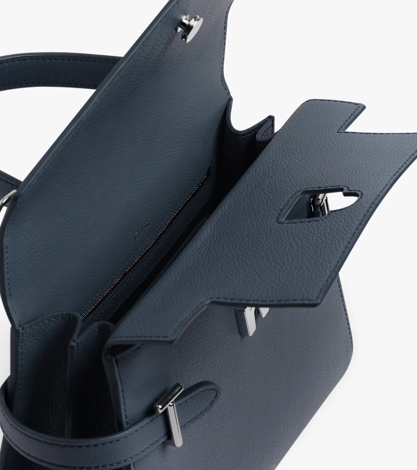 Le Tanneur Emilie Sac à main double rabat Bleu Crépuscule TEMI1014B01