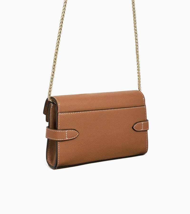 Le Tanneur Emilie Sac pochette avec bandoulière double rabat Marron Tan TEMI1056G05