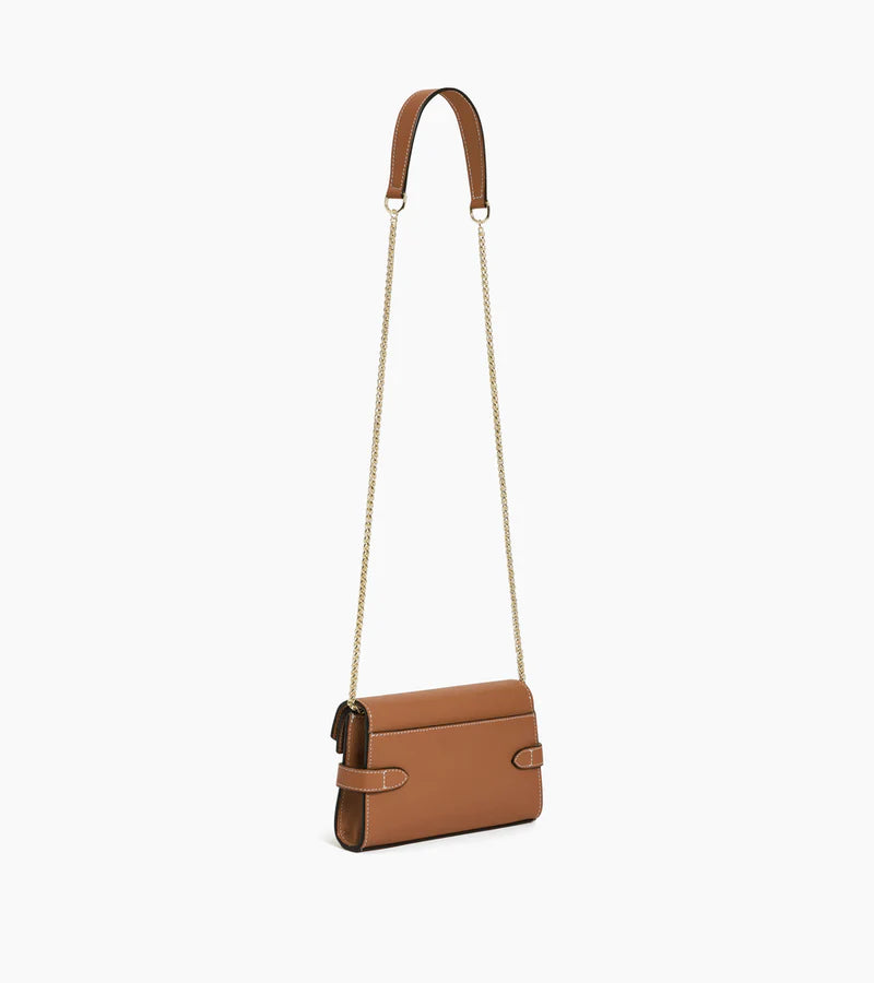 Le Tanneur Emilie Sac pochette avec bandoulière double rabat Marron Tan TEMI1056G05