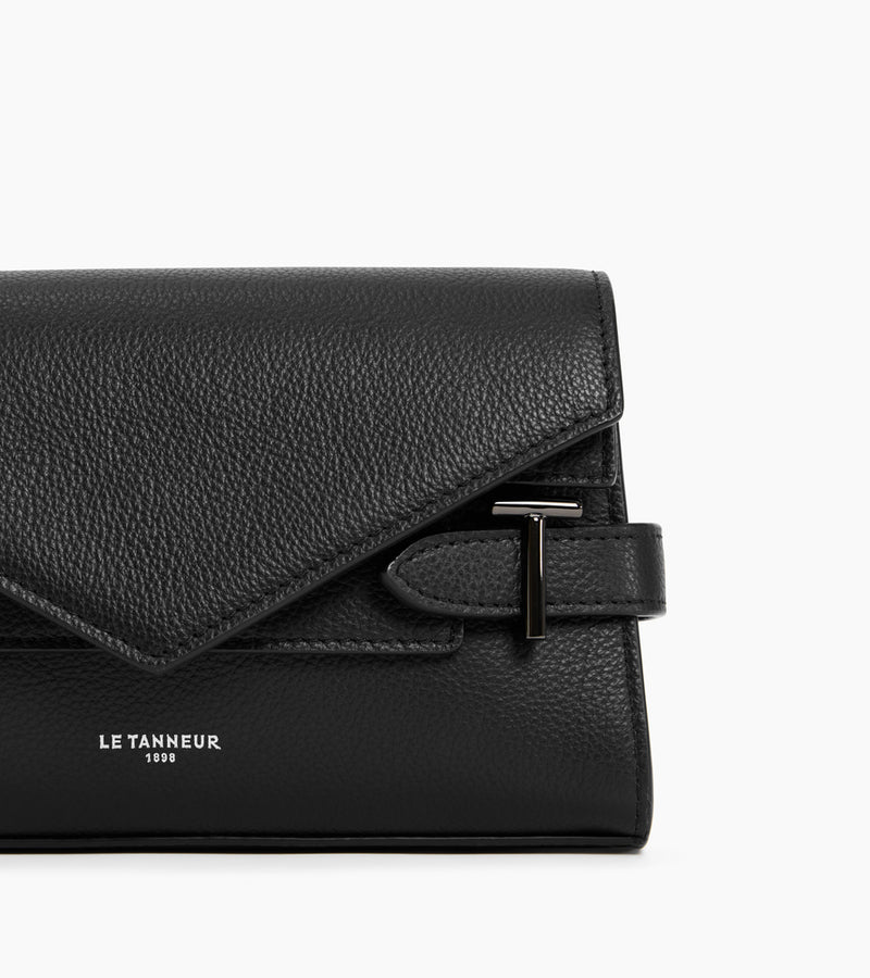 Le Tanneur Emilie Sac pochette avec bandoulière double rabat Noir TEMI1056N01