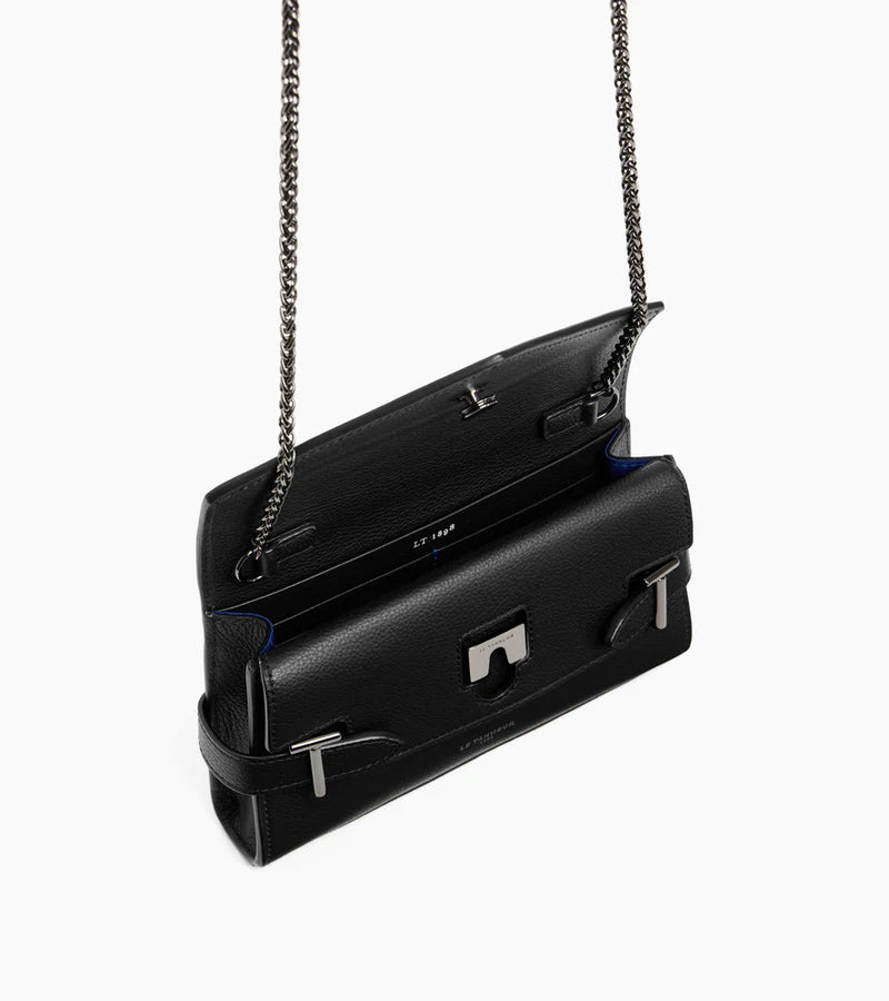 Le Tanneur Emilie Sac pochette avec bandoulière double rabat Noir TEMI1056N01